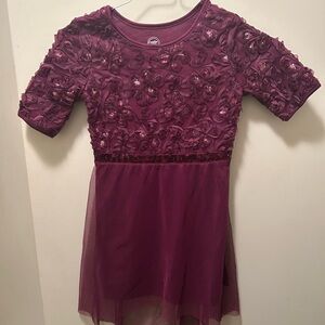 Wonder Nation Burgundy Floral Kids Dress